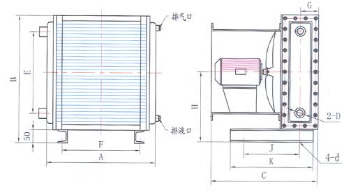 FL空气冷却器外形尺寸示意图